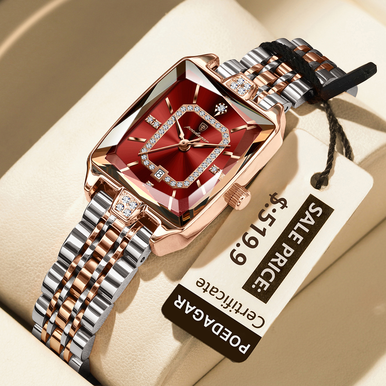 Luxury Watch Ladies - POEDAGAR Luxury Rectangle Watch For Woman