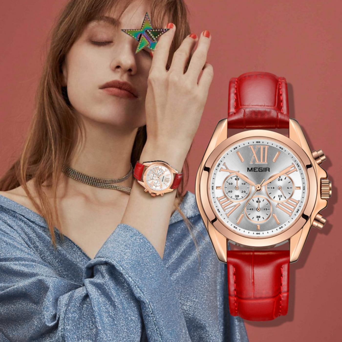 Luxury Watch Ladies - MEGIR New Luxury Leather Watch Women
