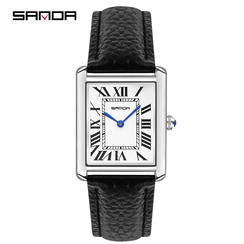 Luxury Watch Uk - Sanda Rectangular Wrist Watches Women Man
