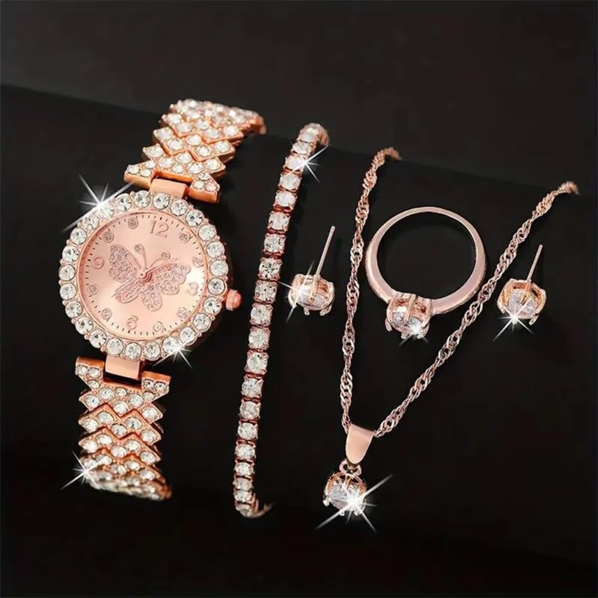 6PCS/Set Luxury Rhinestone But - Luxury Watch Ladies ulasan dan harga