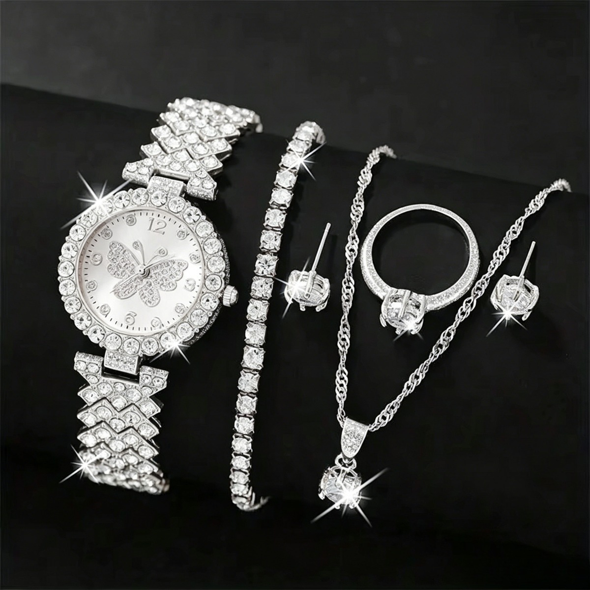 6PCS/Set Luxury Rhinestone But - Luxury Watch Ladies ulasan dan harga