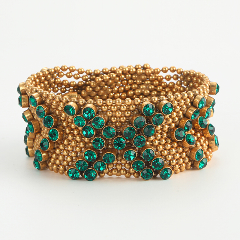 Vintage Green Rhinestone Brace - Luxury Watch In Dubai ulasan dan harga