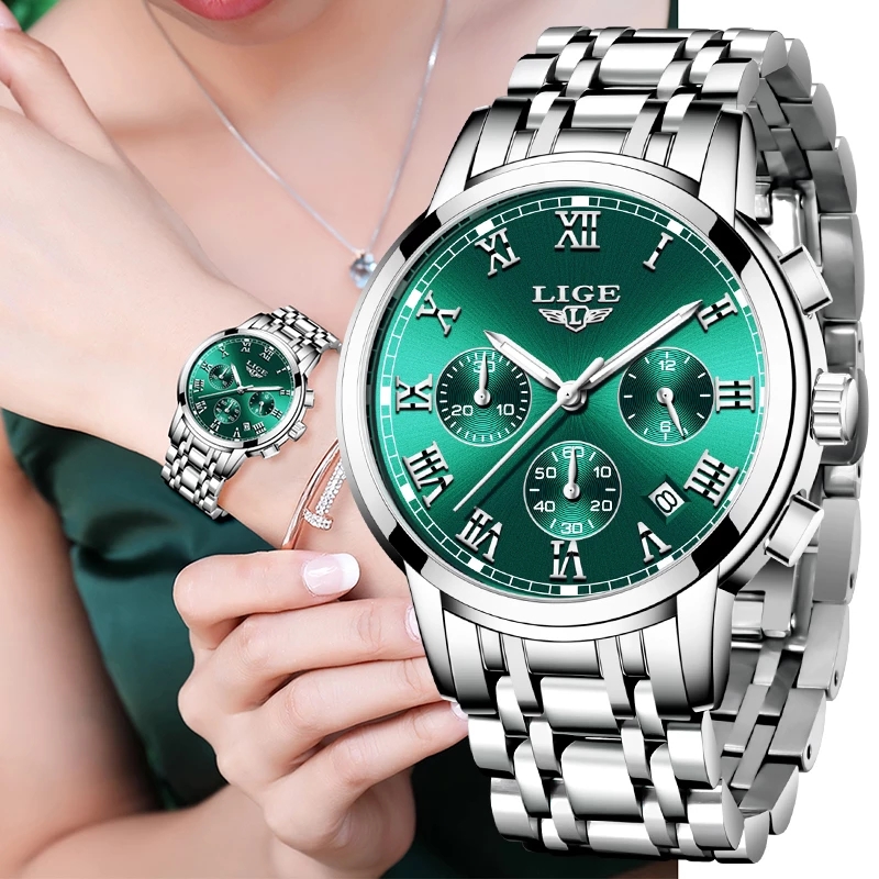 LIGE 2024 New Fashion Women Wa - Luxury Watch Ladies ulasan dan harga