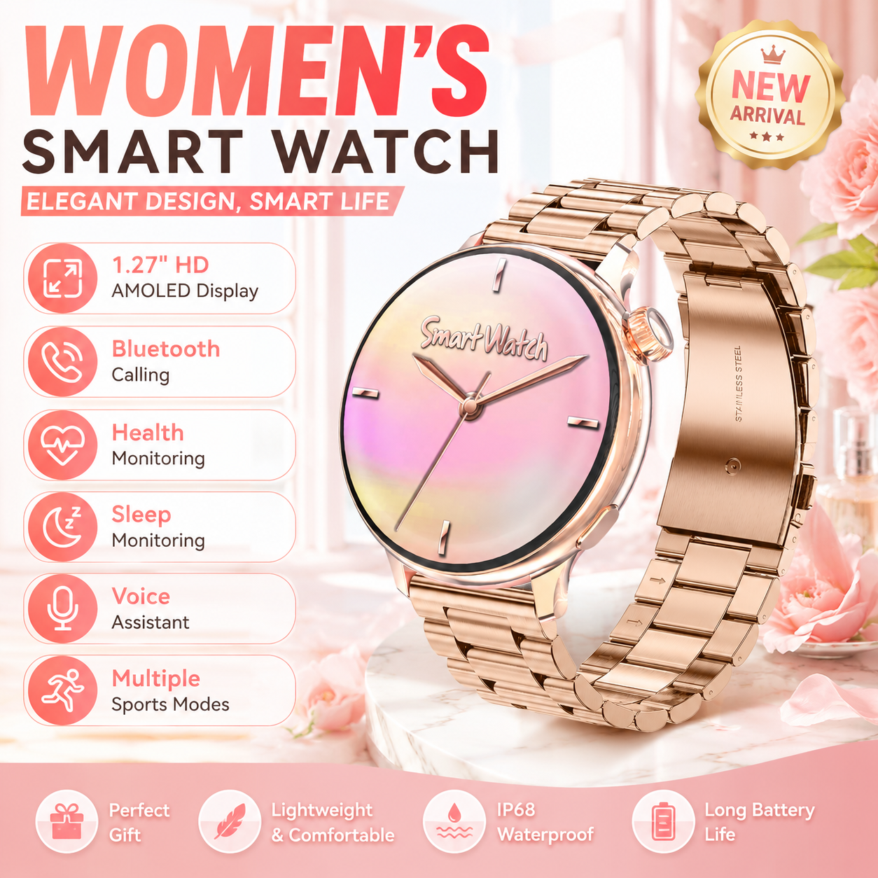 LIGE Luxury Women Smart Watch  - Luxury Watch Hd ulasan dan harga