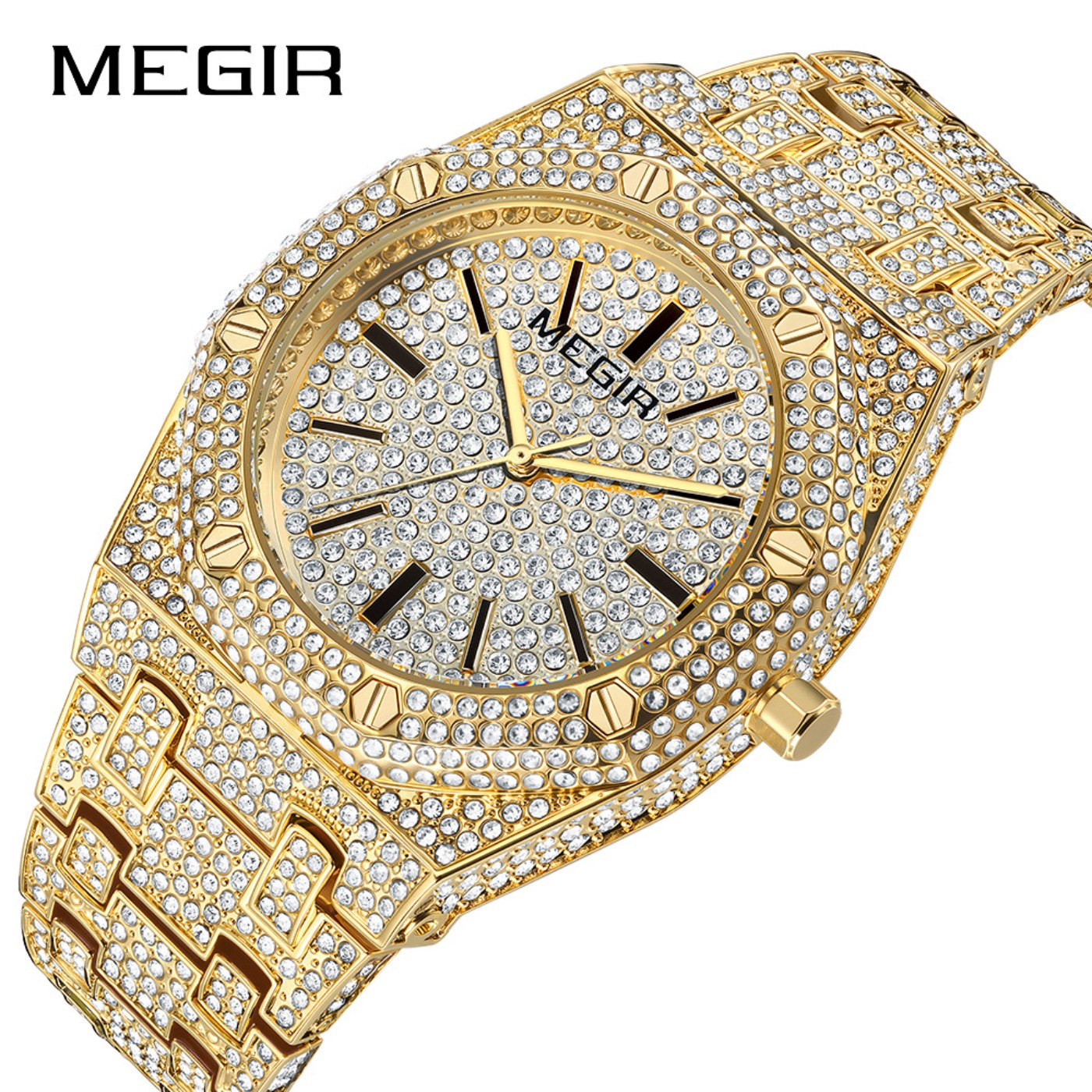 MEGIR Luxury Quartz Rhinestone - Luxury Watch Business ulasan dan harga