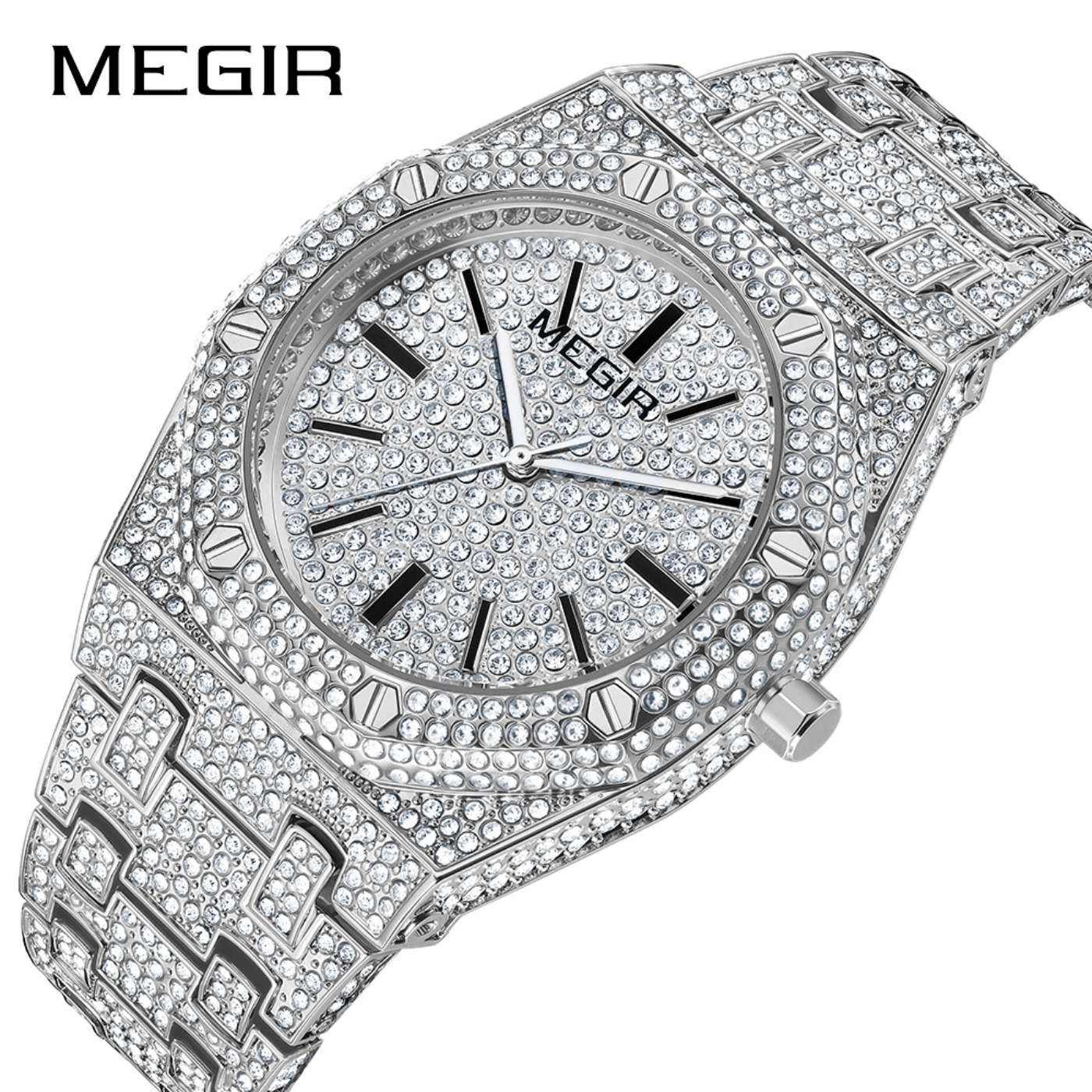 MEGIR Luxury Quartz Rhinestone - Luxury Watch Business ulasan dan harga