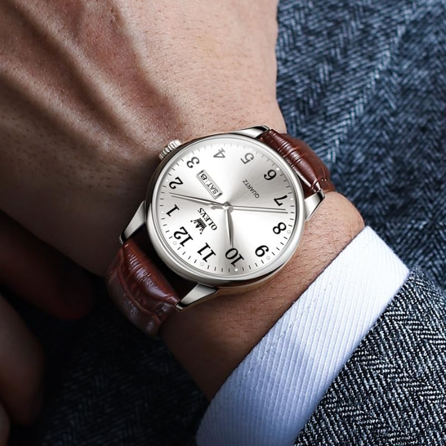 OLEVS Men Watches Dress Waterp - Luxury Watch Nice ulasan dan harga