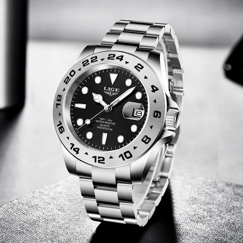 LIGE 2024 Men Watch Stainless  - Luxury Watch Cartier ulasan dan harga