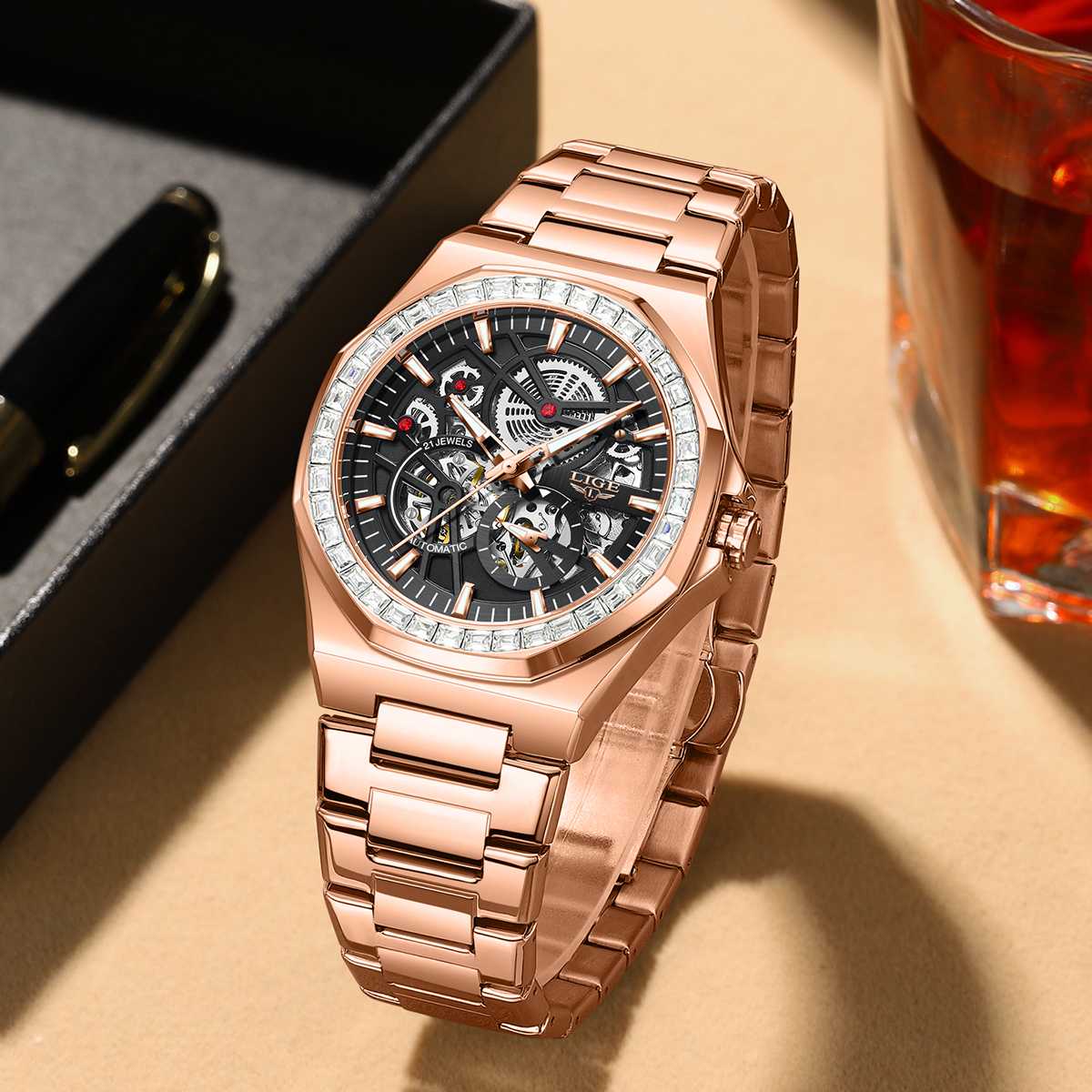 LIGE Original Design Mechanica - Luxury Watch Business ulasan dan harga