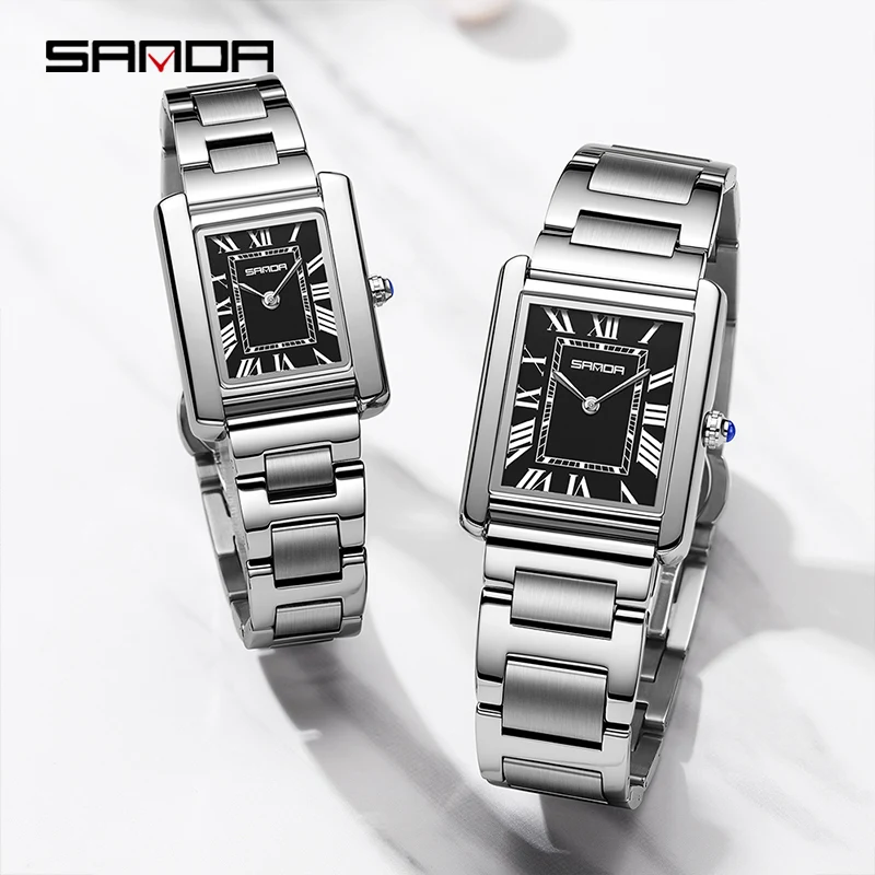 SANDA Couple Tank Quartz Watch - Luxury Watch Cartier ulasan dan harga