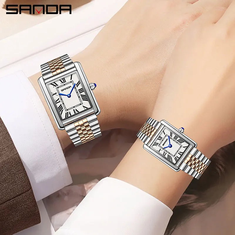 SANDA Couple Tank Quartz Watch - Luxury Watch Cartier ulasan dan harga
