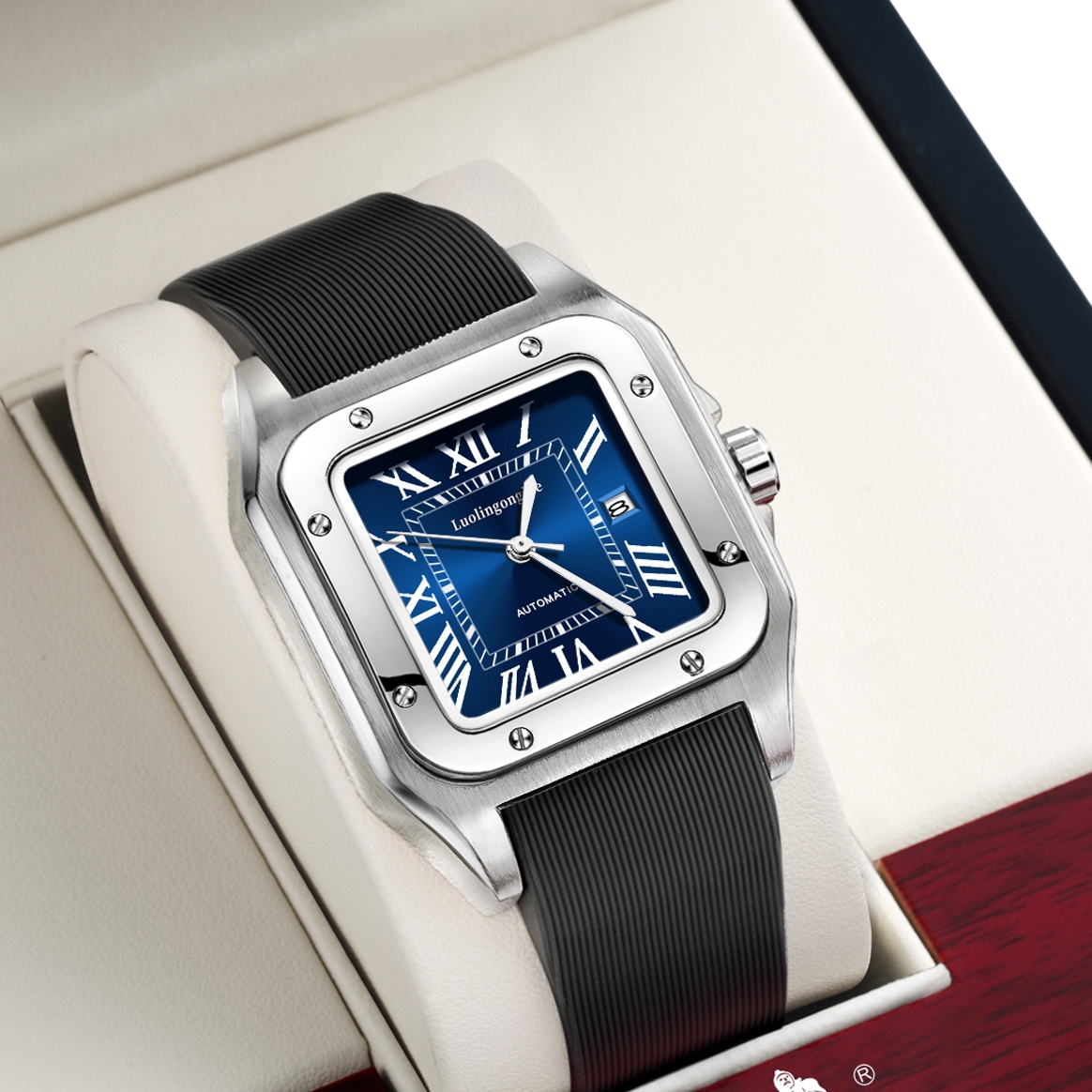 Square-Shaped Popular Men's Me - Luxury Watch On Rubber Strap ulasan dan harga
