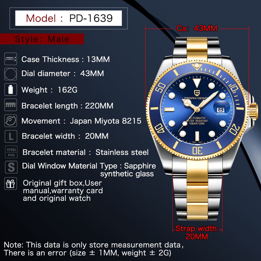 PAGANI DESIGN Luxury Men's Aut - Luxury Watch Business ulasan dan harga