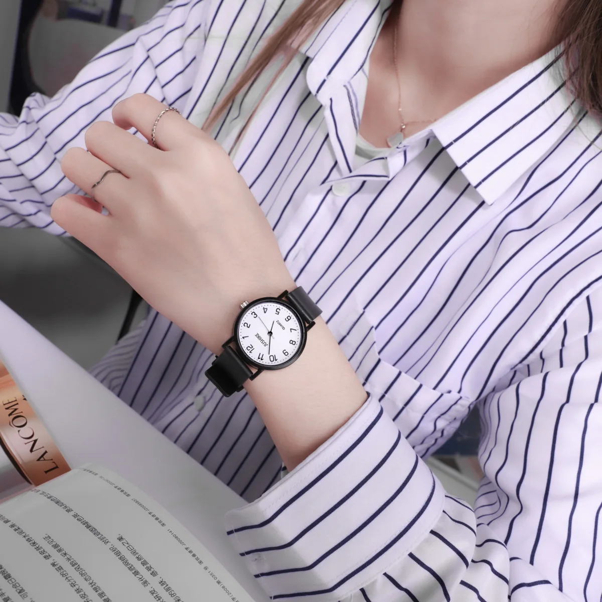 Simple Black Watch Quartz Watc - Luxury Watch Ladies ulasan dan harga