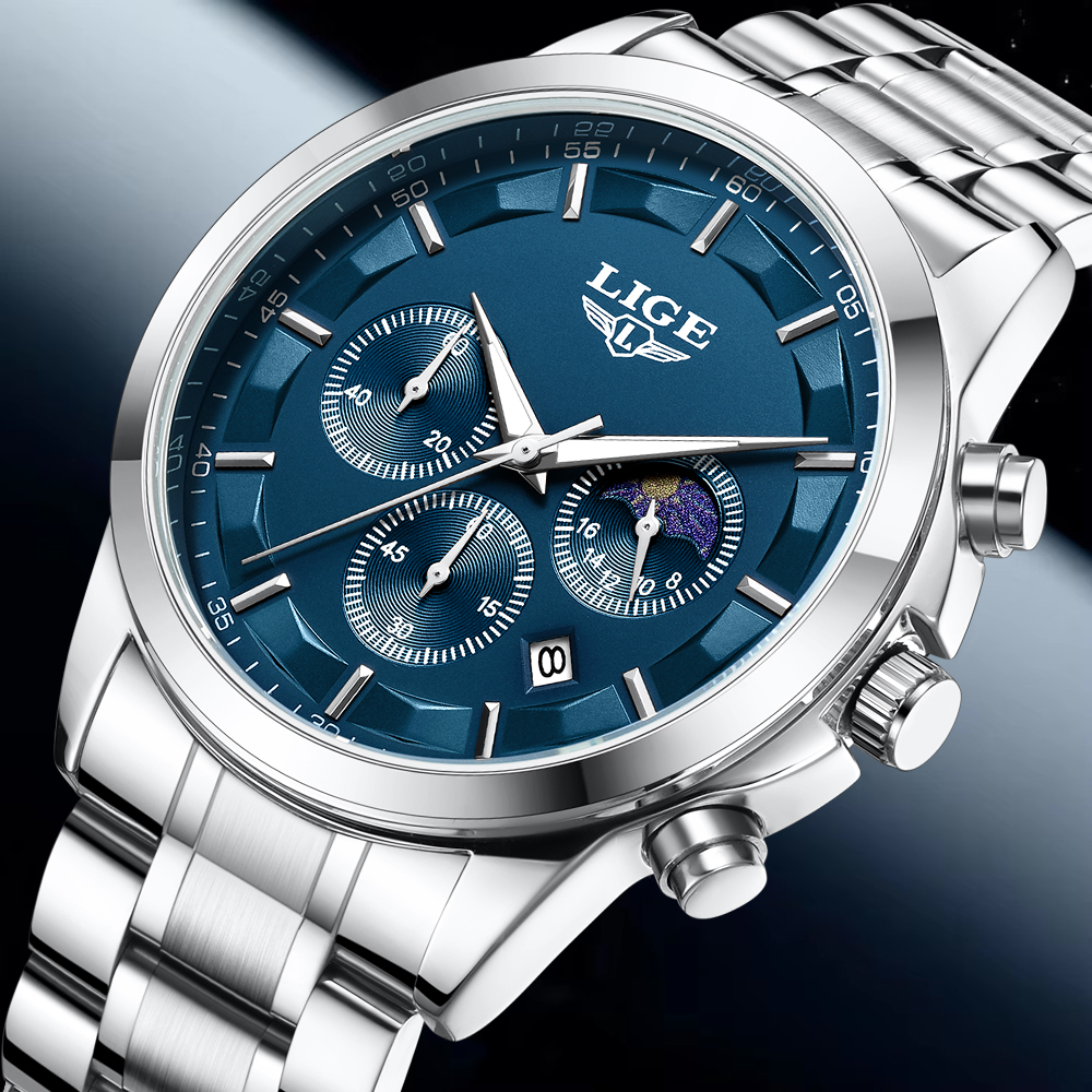 LIGE Luxury Fashion Quartz Man - Luxury Watch Business ulasan dan harga