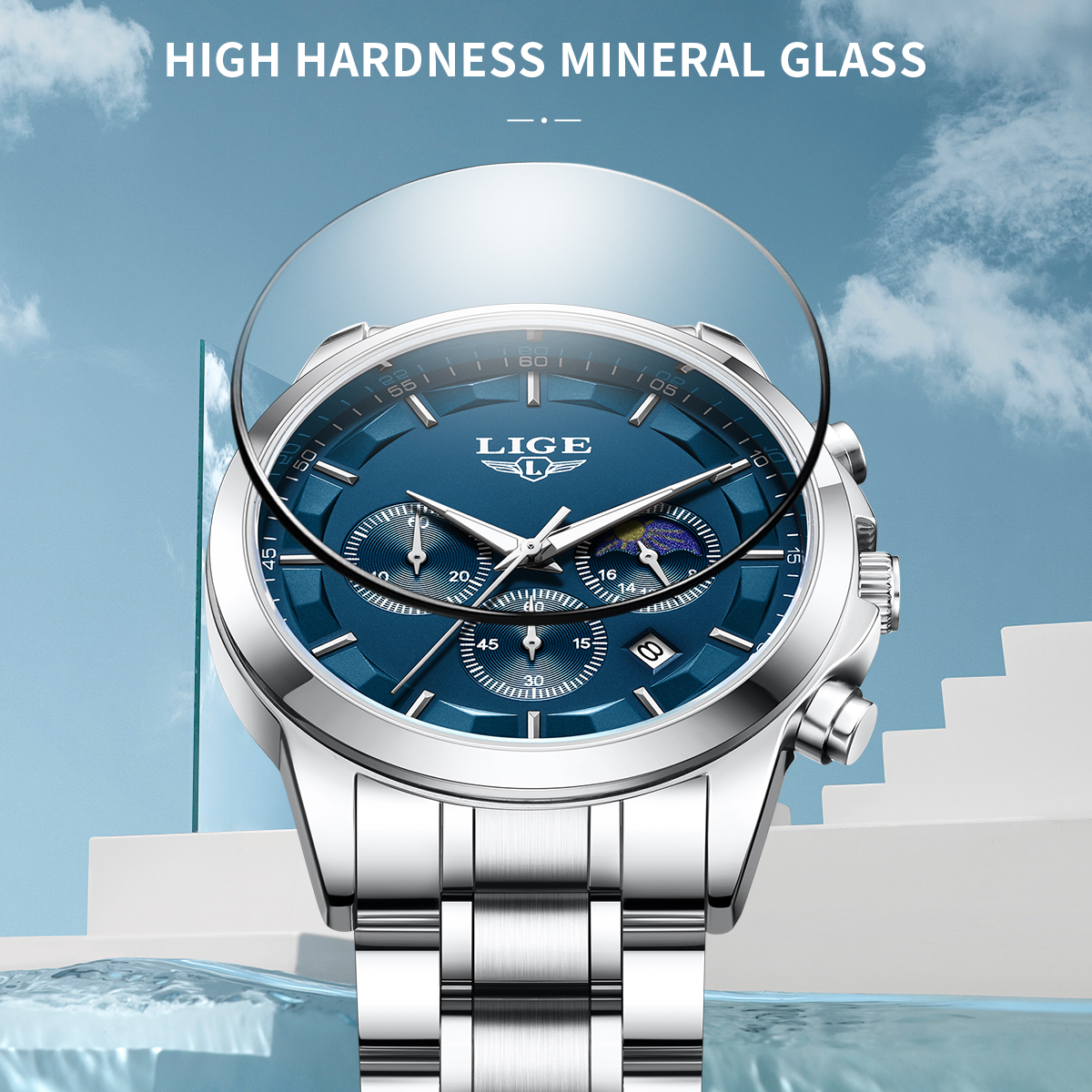 LIGE Luxury Fashion Quartz Man - Luxury Watch Business ulasan dan harga